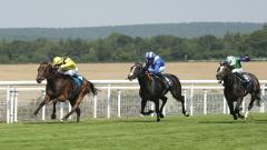 Horse racing action at Goodwood 